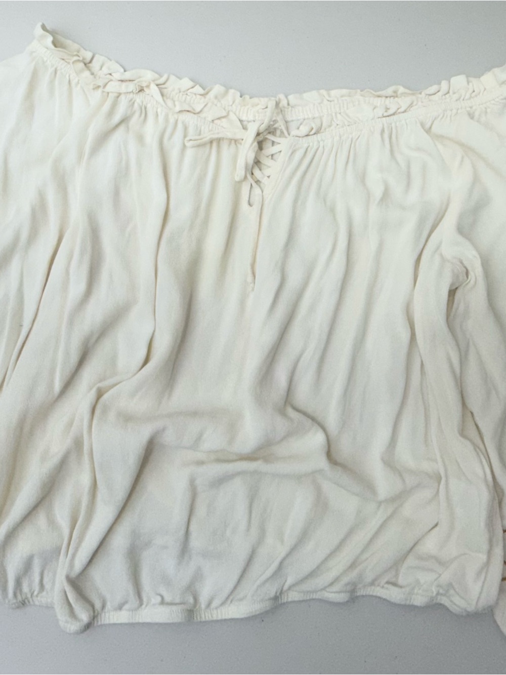 Maurices Cream Off-Shoulder Elastic Top